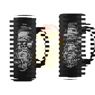 Bigfoot Face Sunglasses Santa Christmas Xmas Sasquatch Coffee Mug - Thegiftio