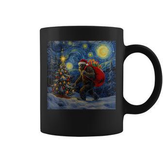 Bigfoot Santa Christmas Starry Night Sasquatch Van Gogh Coffee Mug - Thegiftio UK