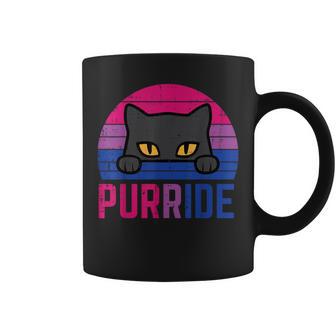 Bisexual Cat Purride Retro Bi Pride Flag Lgbtq Girls Coffee Mug - Thegiftio