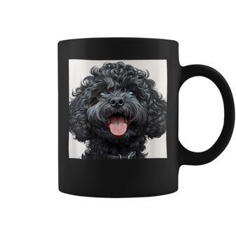 Black Poodle Puppy Laughing Graphic Coffee Mug - Thegiftio UK