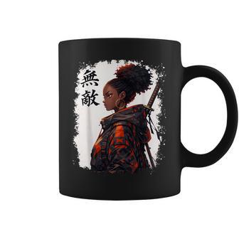 Black Samurai Girl Anime Warrior Afro African Pride Coffee Mug | Seseable CA