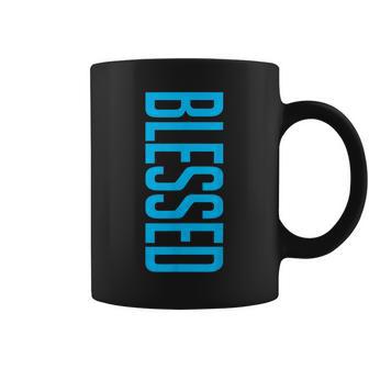 Blessed Vertical Streetwear Retro Gamma Blue Matching Coffee Mug - Thegiftio UK