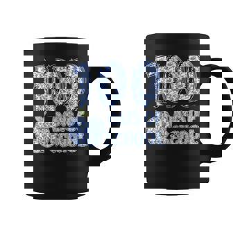 Blue Floral 100 Days Of School Apple Chinoiserie Teacher Coffee Mug | Mazezy