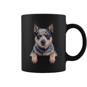 Blue Heeler Peeking Australian Cattle Dog Lover Coffee Mug - Thegiftio