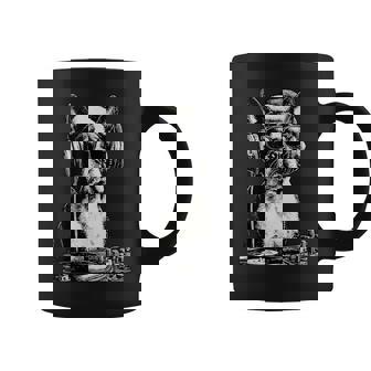 Boston Terrier Dj With Sunglasses Santa Dog Christmas Music Coffee Mug | Mazezy