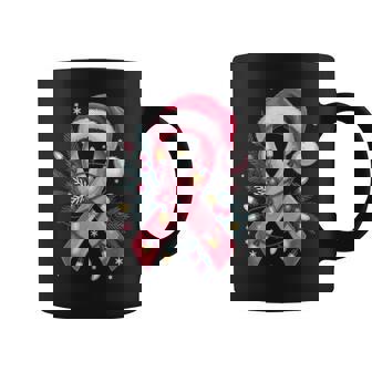 Breast Cancer Awareness Christmas Lights Pink Ribbon Coffee Mug - Thegiftio