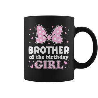 Brother Of The Birthday Girl Cute Pink Bow Family Matching Coffee Mug - Thegiftio