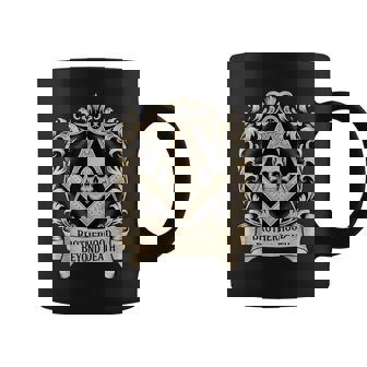 Brotherhood Beyond Death Masonic Skull Compass Coffee Mug | Mazezy