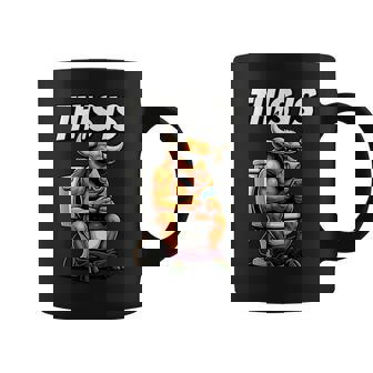 Bull Is Sitting On A Toilet This Is Bullshit Sarcastic Coffee Mug | Seseable FR