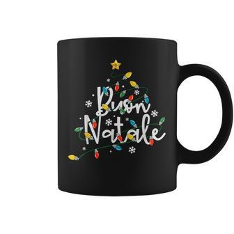 Buon Natale Italian Family Merry Christmas Tree Lights Coffee Mug | Mazezy