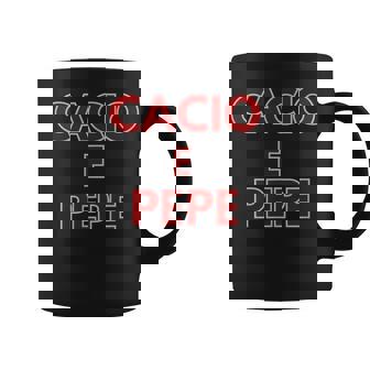 Cacio e Pepe Bold Italian Wordplay Art Coffee Mug | Mazezy