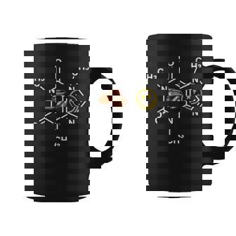 Caffeine Molecule Coffee Beans Nerdy Chemistry Smile Coffee Mug | Mazezy