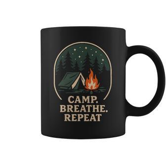 Camp Breath Repeat Idea Outdoor Camping Coffee Mug - Monsterry