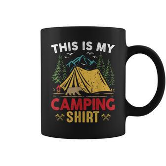 This Is My Camping Shirt Outfit Retro Tent Bear Adventure Coffee Mug | Mazezy