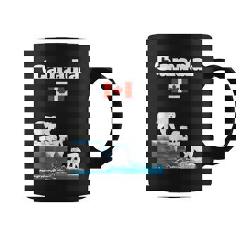 Canada Polar Bears Sea Cliffs Canadian Flag Canada Trip Coffee Mug | Mazezy