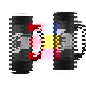 Canada Romania Half Flag Canadian Romanian Heritage Coffee Mug | Mazezy