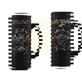 Captain Grandpa Pirate Skull Pirate Grandpa Coffee Mug | Mazezy