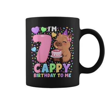 Capybara Birthday 7 Kawaii Girl Capybara 7Th Birthday Coffee Mug | Mazezy