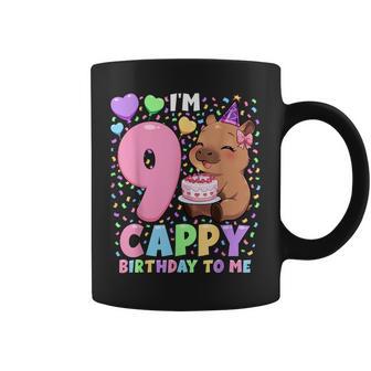 Capybara Birthday 9 Kawaii Girl Capybara 9Th Birthday Coffee Mug | Mazezy