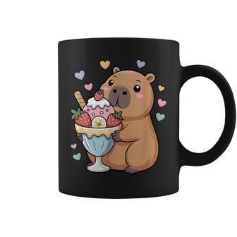 Capybara Cartoon Mit Eisbecher Wasserschwein Tassen - Geschenkecke