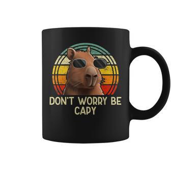 Capybara Divertido Roedor Retro Capybara Dont Be Worry Be Capy Taza de café - Regaloses
