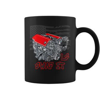 Car Enthusiast Engine Swap It Ls American Flag Coffee Mug - Thegiftio UK