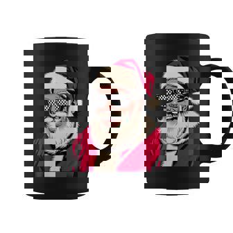 Car Racing Racetrack Christmas Santa Checkered Flag Racing Coffee Mug | Mazezy