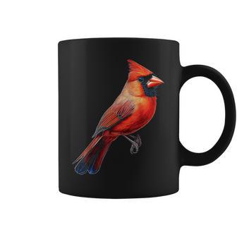 Cardinal Bird Illustration Animal Graphique Yeux Bleus Cardinal Tasse - Cadeauxyz