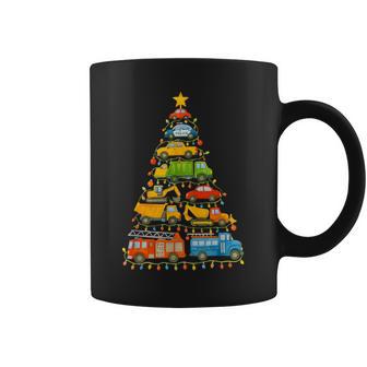 Cars Christmas Tree Firetruck Police Vehicle Xmas Cute Boys Coffee Mug - Thegiftio UK