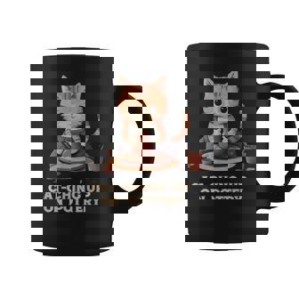 Cat-Ching Up On Pottery 面白い猫好きデザイン コーヒーマグ - Kawaiitshirt