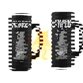 Cat Ramen Bowl Sit Happens Orange Chubby Tabby Humor Coffee Mug | Mazezy