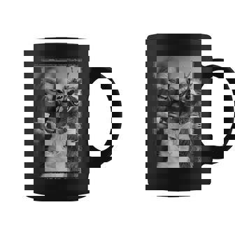 Cat Selfie With Bigfoot Alien & Racoon Cat Coffee Mug - Monsterry