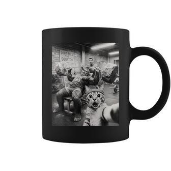 Cat Selfie Bigfoot Gym Bro Weightlifting Workout Coffee Mug - Thegiftio UK