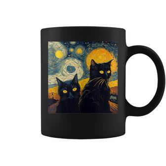 Catsan Gogh Amante De Los Gatos Diseño De Gato In Mangas Taza de café - Regaloses