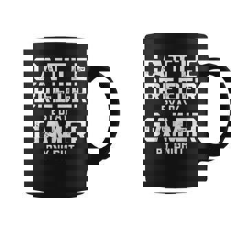 Cattle Breeder By Day Gamer By Night Farm Cow Ranchers Breed Coffee Mug | Mazezy