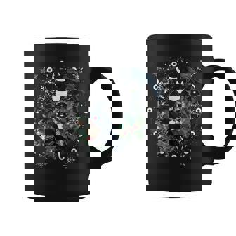 Celestial Raven Christmas Sun Moon Phases Floral Astrology Coffee Mug | Mazezy