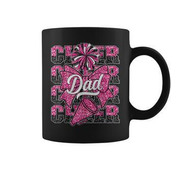 Cheer Dad Daddy Bow Sport Cheerleader Cheerleading Pink Coffee Mug - Thegiftio