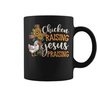 Chicken Raising & Jesus Praising Faith Farm Life Christian Coffee Mug - Thegiftio UK
