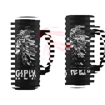 Chippewa ネイティブアメリカン アメリカ国旗 スカルヘッドレス 長袖tシャツ コーヒーマグ - Kawaiitshirt