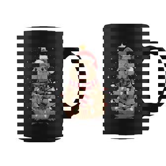 Christmas Capybara With Santa Hat Xmas Lights Tree Coffee Mug - Monsterry