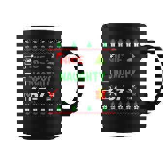 Christmas Family Nice Naughty 67 Six Seven Santa Boys Girls Coffee Mug - Monsterry