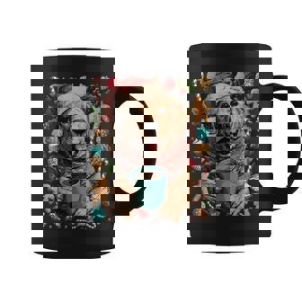 Christmas Golden Retriever Dog With Santa Hat Cocoa Cookies Coffee Mug | Mazezy