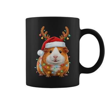 Christmas Lights Guinea Pig Santa Hat Guinea Pig Xmas Boys Coffee Mug | Mazezy