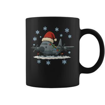 Christmas Lights Wrapped On Cute C-130 Herc Airplane Lover Coffee Mug - Thegiftio UK