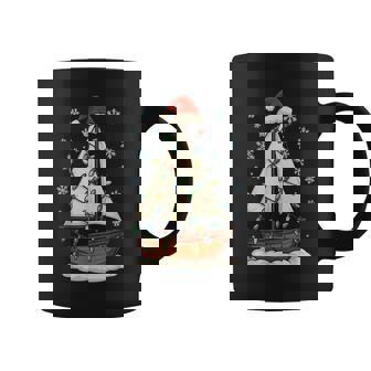 Christmas Lights Wrapped On Cute Sailboat Lover Travel Coffee Mug | Seseable CA