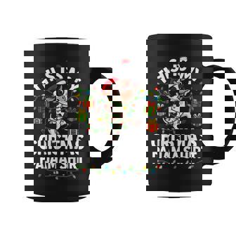 This Is My Christmas Pajama Christmas Cow Lights Coffee Mug | Seseable CA