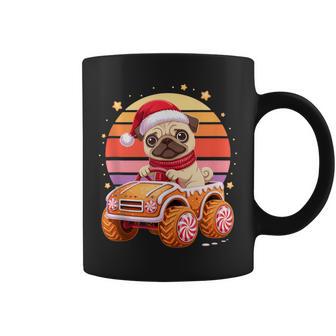 Christmas Pug Gingerbread Truck Pugs Coffee Mug - Monsterry