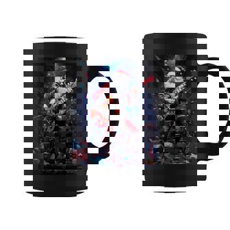 Christmas Rock Punk Guitar Santa Claus Print Coffee Mug | Mazezy