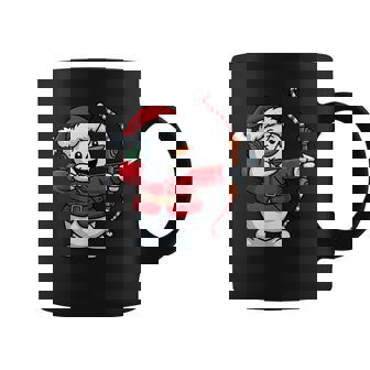 Christmas Santa Snowman Archery Bow And Arrow Pajama Coffee Mug | Mazezy