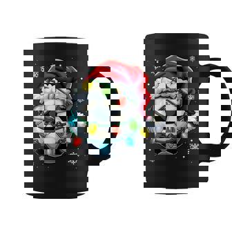 Christmas Soccer Ball Santa Hat Xmas Lights Boys Coffee Mug - Thegiftio